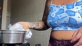 she's crazy to flash her big swollen pussy everywhere