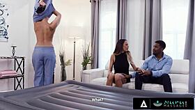 busty sexy masseuse sheena ryder gives hot nuru massage to married couple!