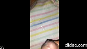 the ebony whore's feet get covered in cumshot