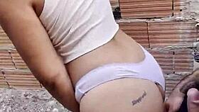 oh, that colombian slut lets herself get fucked in risky public and walks the whole street with semen!