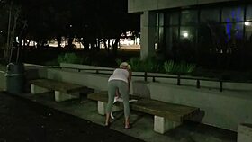 stripping outdoors at night