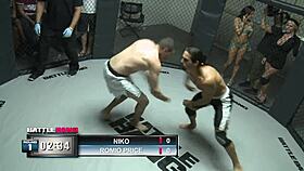 after the fight, he got into her pussy, licking and fucking roughly, making her squirt and scream