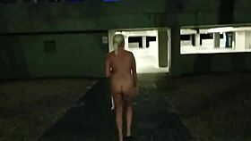 stripping outdoors at night