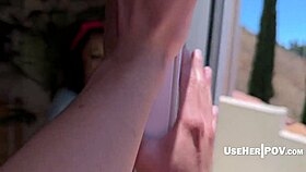 Stepson addicted to ebony stepmom's pussy in pov sex