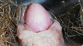 Hairy Pussy Big Clit Closeup Dripping Wet Grool Intense Solo Masturbation
