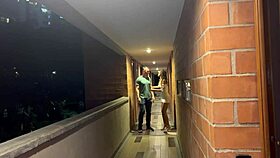 Latina lesbian neighbors invite white guy for bareback breeding