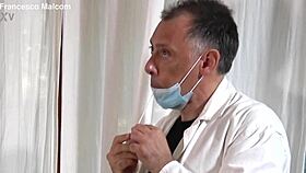 Doctor sburioni performs anal swab on cute babe