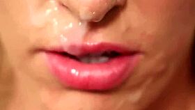 slutty honey gets facial and swallows cum 😋
