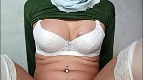 Shemale Hijab Ride A Big Dildo And Cum