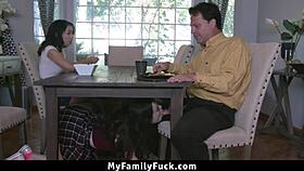 Girl Sucks In Kitchen With Friend Watching