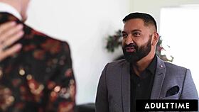 Adult time - bisexual boss gives naughty assistant a facial with her bf's help mmf threesome