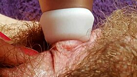 Hairy Pussy Big Clit Closeup Dripping Wet Grool Intense Solo Masturbation