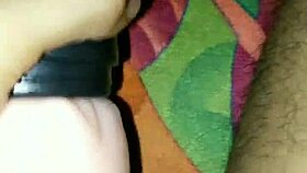 Jumbo cup placed, vagina rubbed, milk spilled