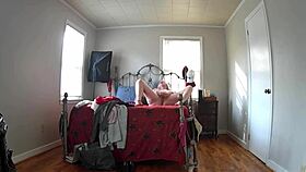 Mature woman tries on new clothes and masturbates