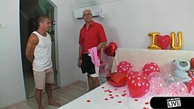 lanas romantic surprise fucking her buddy while hes out