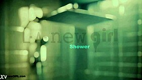 Striking Brunette Beauty Indulges in a Soothing Shower