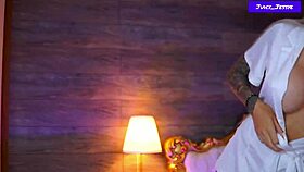 juicy jessye teases tits and dildos her pussy