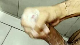 Masturbating dirty in the gym bathroom for first time pleasure