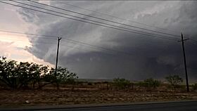 During A Tornado, People Take Shelter And Misty Meaner Appears In Wca Productions