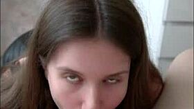 Sucking him off intensely and swallowing every drop of cum after finishing the job