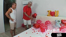lanas romantic surprise fucking her buddy while hes out