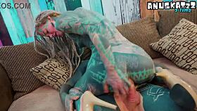 Is this alternative girl's high-heeled ass wrecking with bwc anal facial gapes?