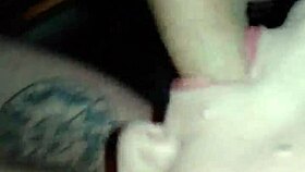 She sucks his cock close up in homemade video