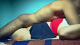 cute desi girlfriend enjoys intimate moment with lover