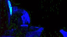 ebony babe sucks cock in blue room