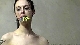 female masochist emily t tied for facial burning cruelly punished