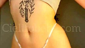 Bailando Con Microtanga Blanca Hilo Mostrando La Cola Bien Abierta Trailer