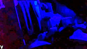 ebony babe sucks cock in blue room