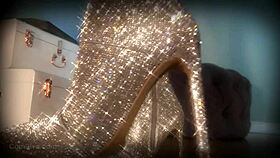 Mesmerize her slave with sparkle boots