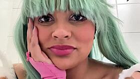 Beautiful Brunette Latina Bbw In Homemade Amateur Cosplay Costume At Public Toilet During Cosplay Convention