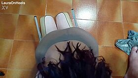 milf in pantyhose high heels perfect tits and big ass gives intense blowjob with cum in mouth