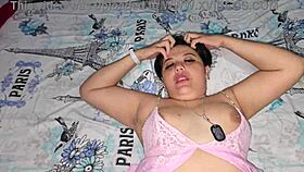 Intimate moment with a latina blonde