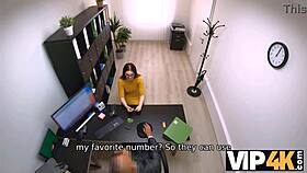 the brunette is fucking for a new apartment in the office interview