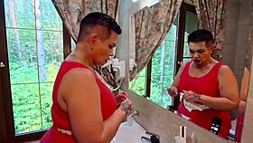 milf with big ass celebrates birthday with deep anal cum on face