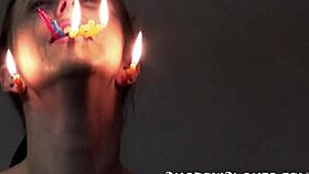 female masochist emily t tied for facial burning cruelly punished