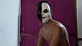 client got embarrassed to record for xvideos and wore a mask