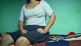 cute desi girlfriend enjoys intimate moment with lover