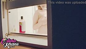 You watch your neighbour in the shower