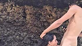 That beautiful latina on the beach has a big ass