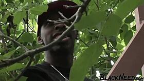 Interracial fmm threesome with a busty actress