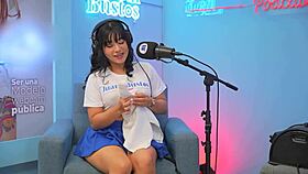 Busty Latina Shoves Towel Up Vagina