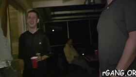 guys gangbang cute chicks hard at night club