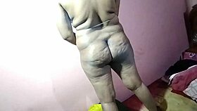 In front of my husband, my curvy girlfriend shows her saggy big natural tits