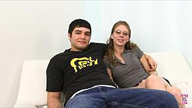 Smoking Hot Brunette Girlfriend Gets Fucked By Another Man In Front Of Her Boyfriend