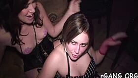 guys gangbang cute chicks hard at night club