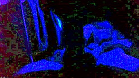 ebony babe sucks cock in blue room